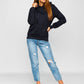 Basic Women's Navy Blue Hoodie