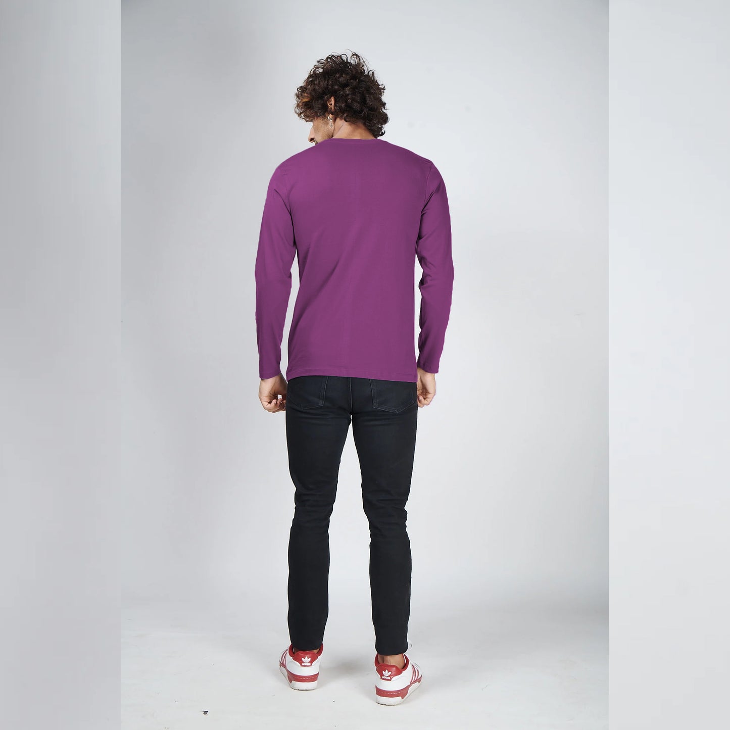 Basic Light Purple Full Sleeves T-Shirt