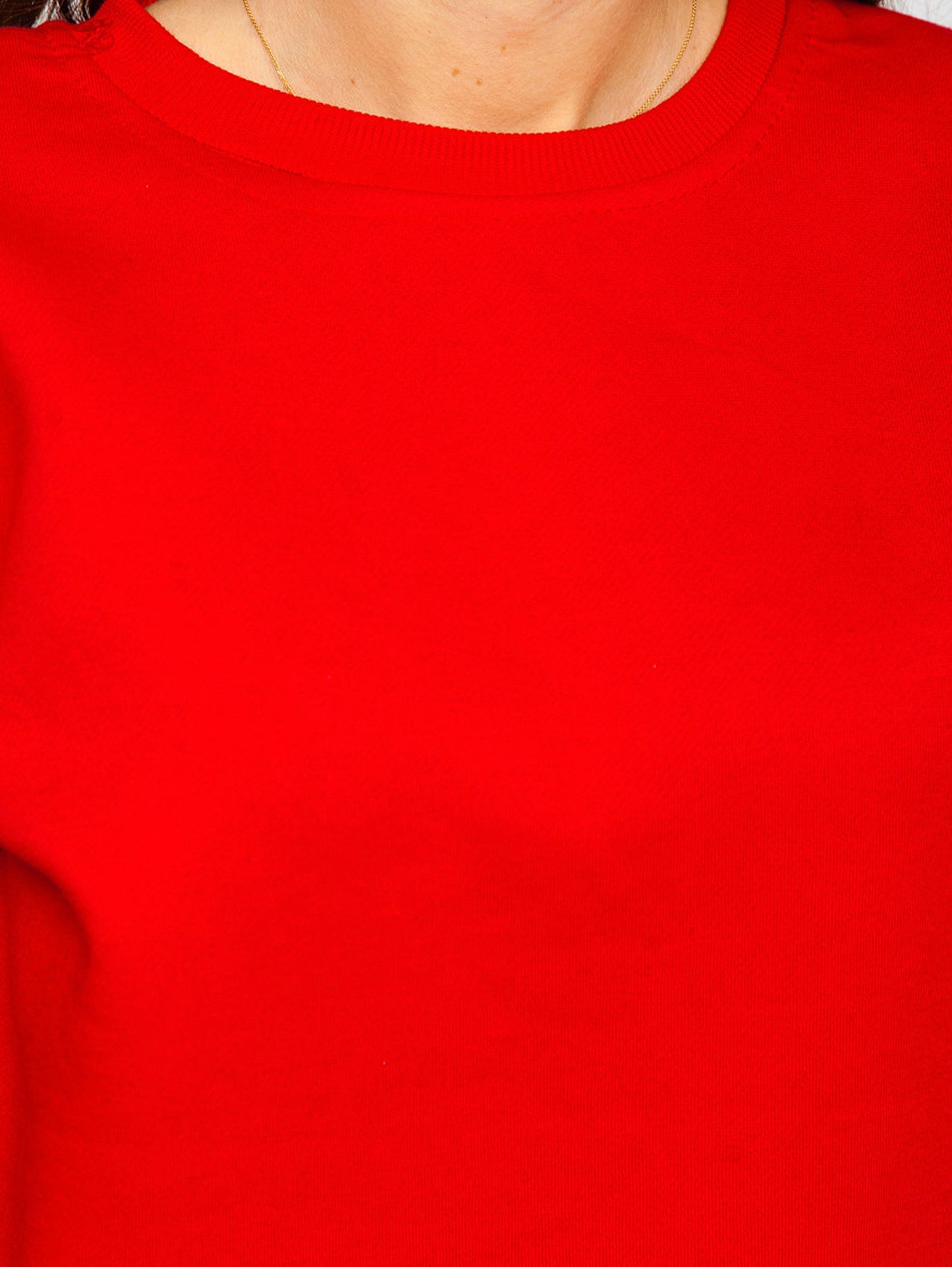 Women's Basic Red Sweatshirt