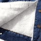 Grace Fur Denim Jacket Blue Color