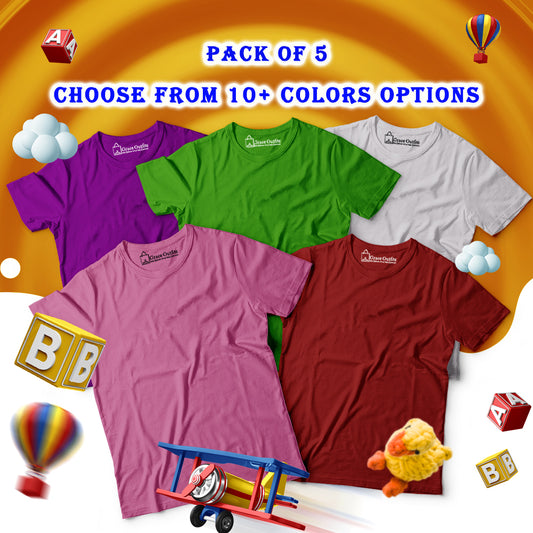 Pack of 5 Kids Half Sleeves T-Shirts