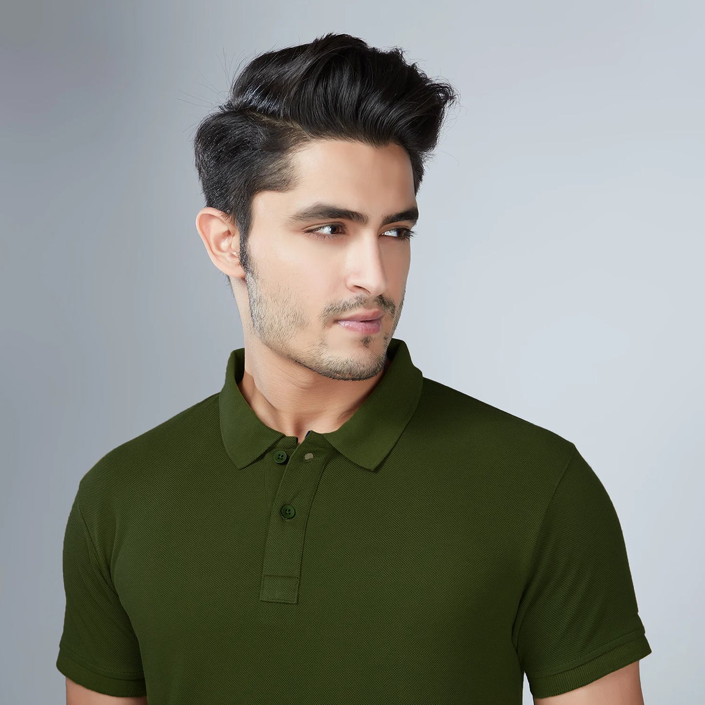 Men's Army Green Polo T-Shirt