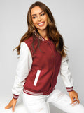 Women's Maroon Baseball Jacket