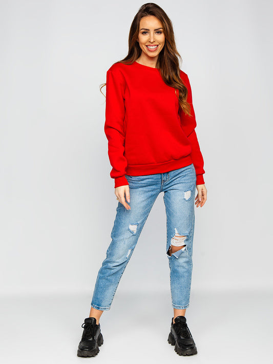 Women's Basic Red Sweatshirt
