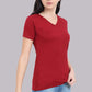 Basic Maroon V-Neck T-Shirt