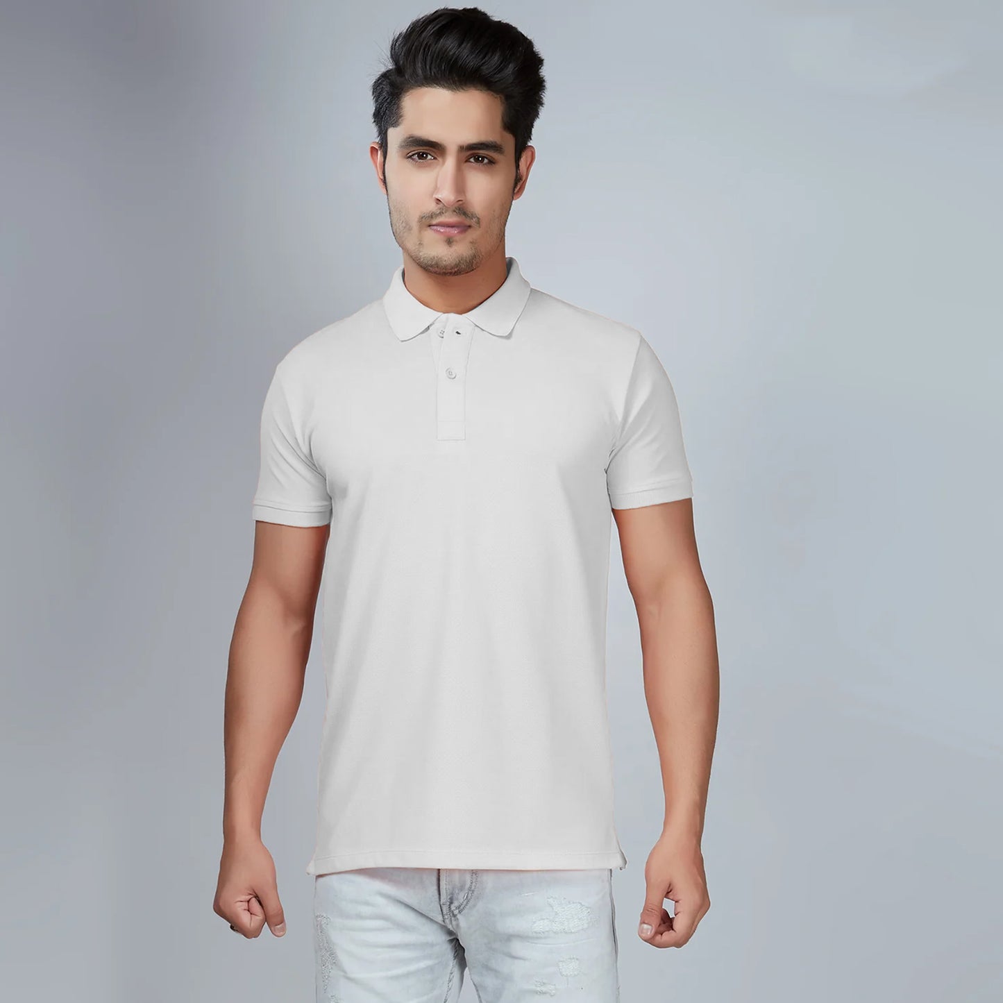 Men's White Polo T-Shirt
