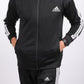 Men's Adidas 3 Strip Black Tracksuit