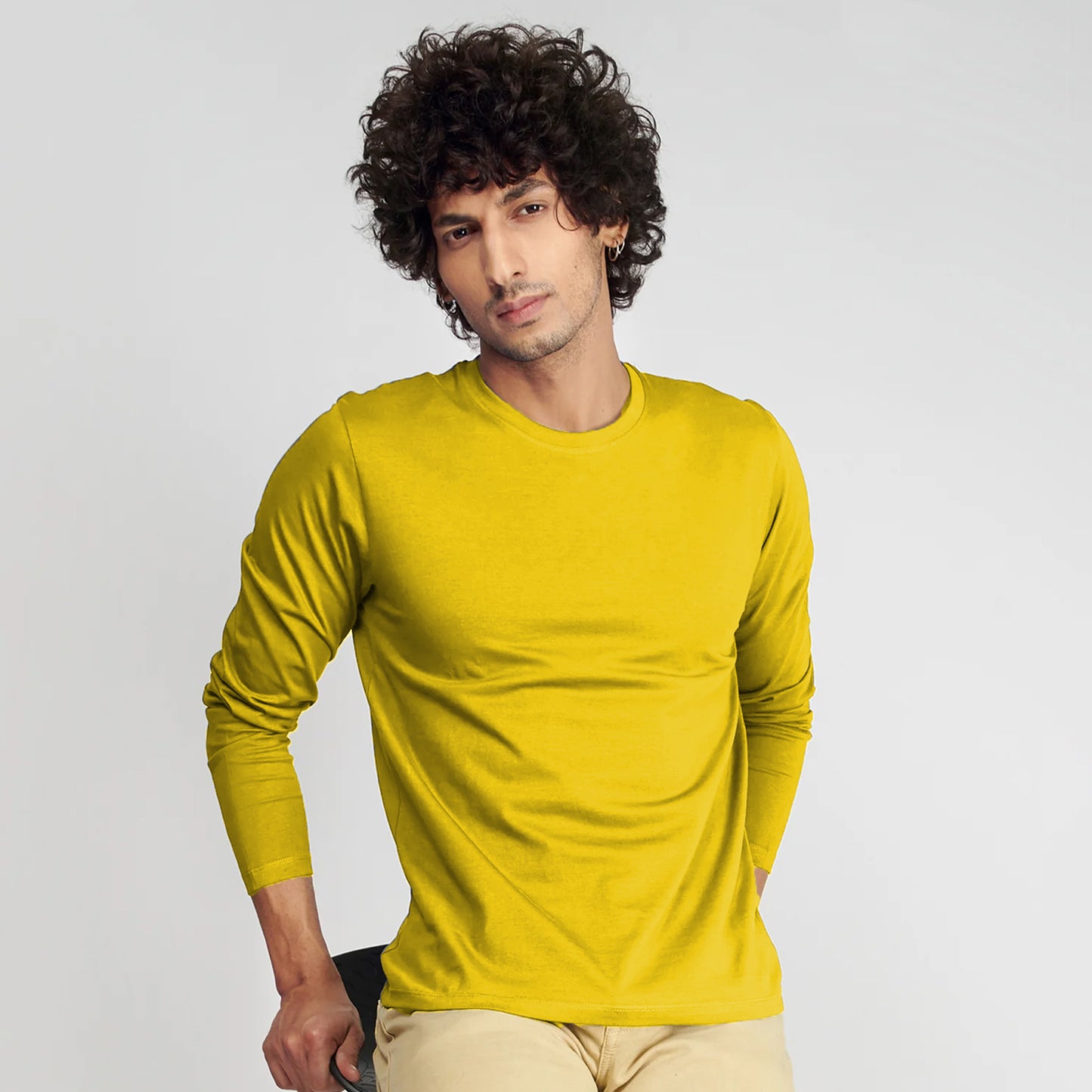 Basic Yellow Full Sleeves T-Shirt