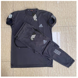 Adidas Three Stripes Tracksuit Steel Gray Color