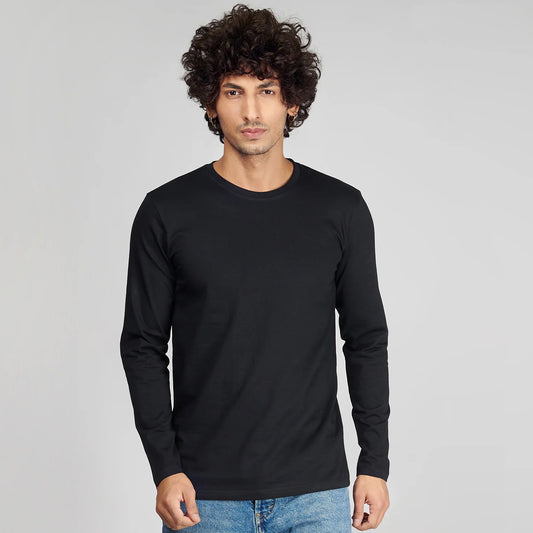 Basic Black Full Sleeves T-Shirt