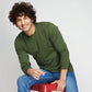 Basic Army Green Full Sleeves T-Shirt