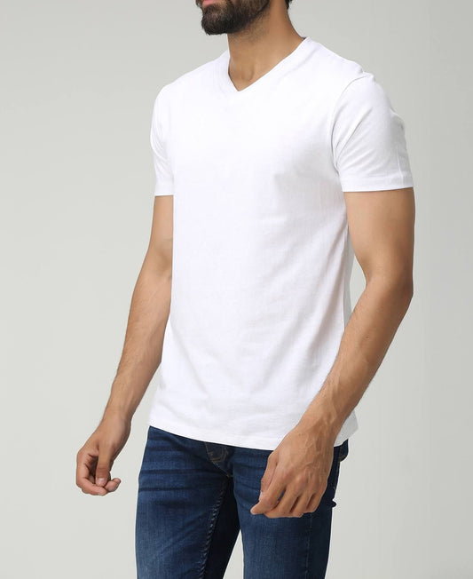 Basic V-Neck T-Shirt White