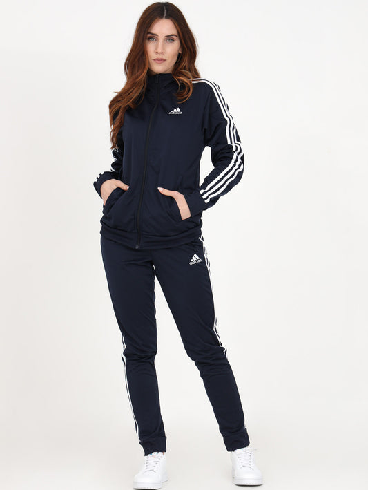 Women's Adidas 3 Strip Navy Blue Tracksuit