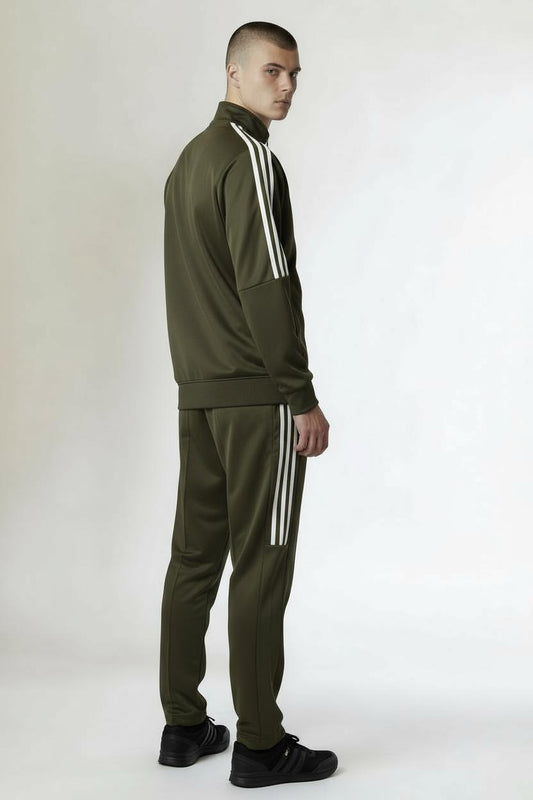 Adidas 3-Stripe Tracksuit – Army Green – Micro Stretch DRI-FIT Fabric