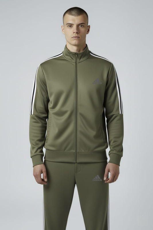 Adidas 3-Stripe Tracksuit – Army Green – Micro Stretch DRI-FIT Fabric