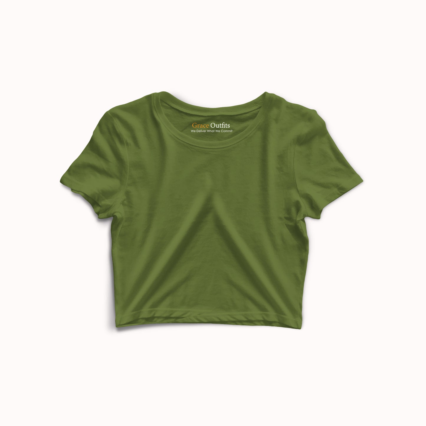 Basic Army Green Crop Top