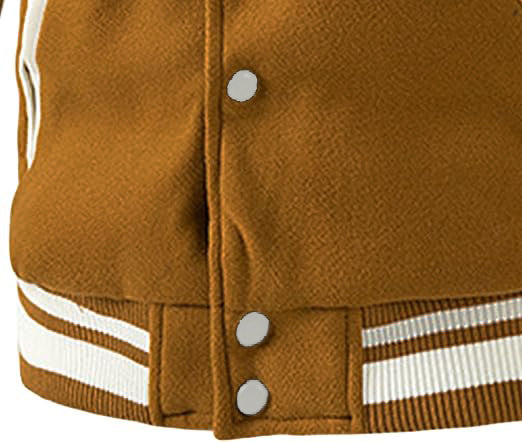 Camel Brown Color Baseball Jacket