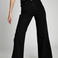 Women Denim Wide Leg Jeans Black Color
