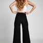 Women Denim Wide Leg Jeans Black Color