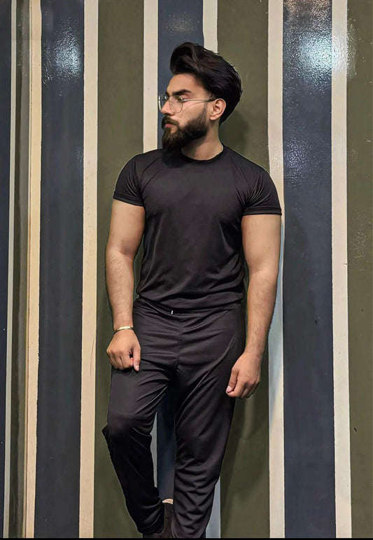 DRI-FIT Basic Plain Tracksuit Black Color