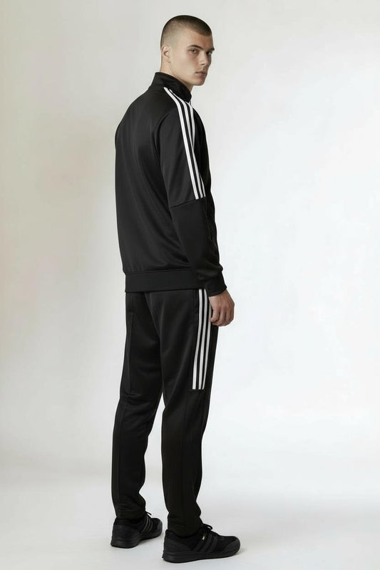 Adidas 3-Stripe Tracksuit – Black – Micro Stretch DRI-FIT Fabric