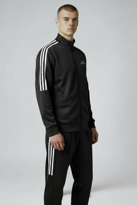 Adidas 3-Stripe Tracksuit – Black – Micro Stretch DRI-FIT Fabric
