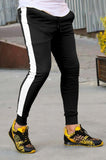 Men's Black & White Panel Jogger Pant