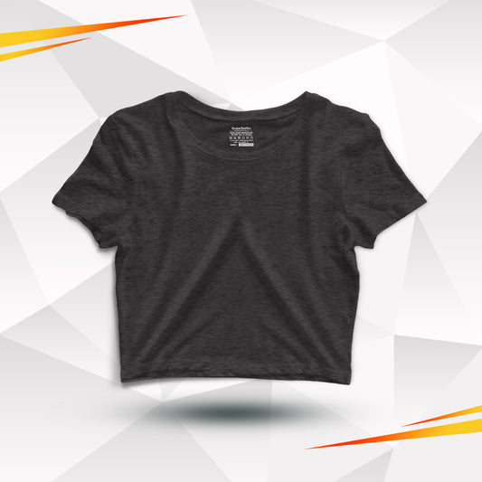 Charcoal Basic Cotton Crop Top