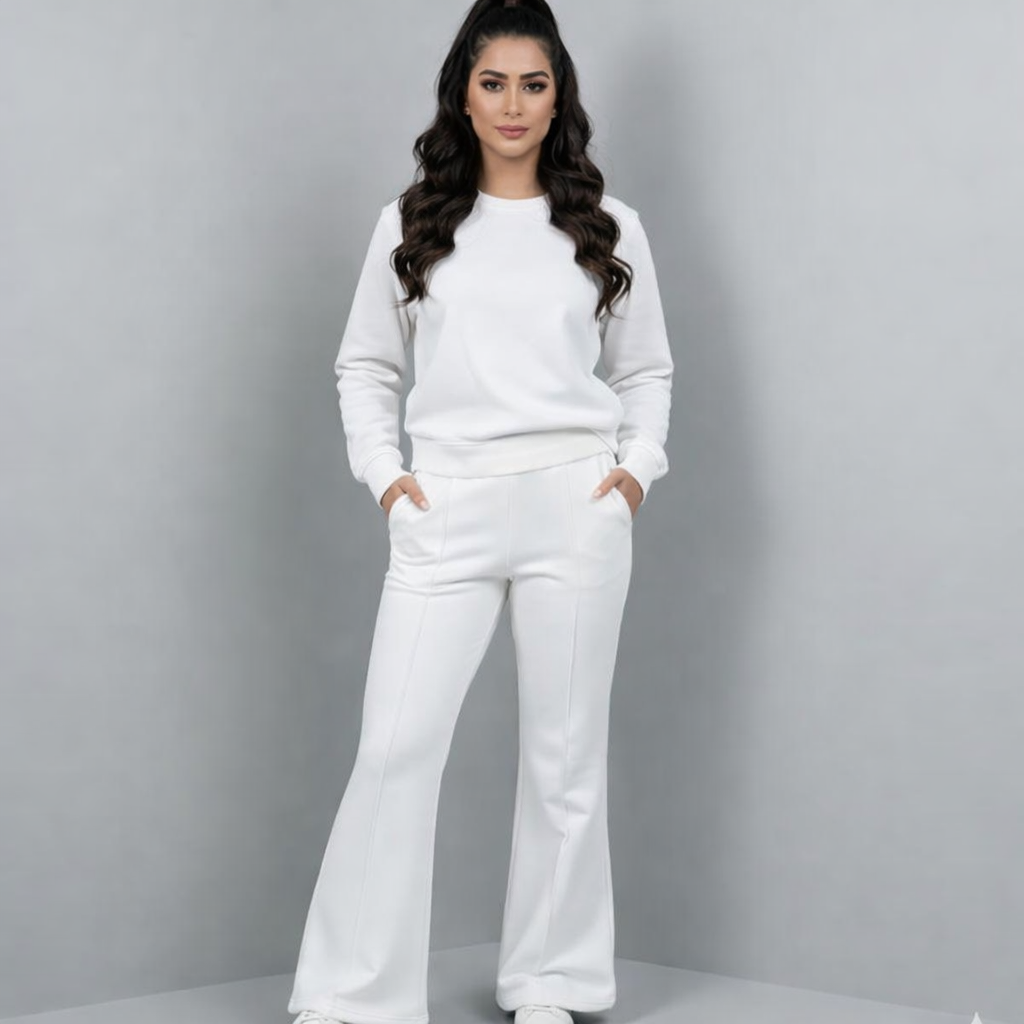 Winter Fleece Women's Co-Ord Set – White