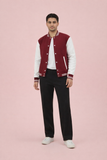 Men’s Casual Varsity Baseball Jacket - Maroon
