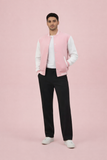 Men’s Casual Varsity Baseball Jacket - Pink