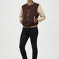 Men’s Casual Varsity Baseball Jacket - Brown