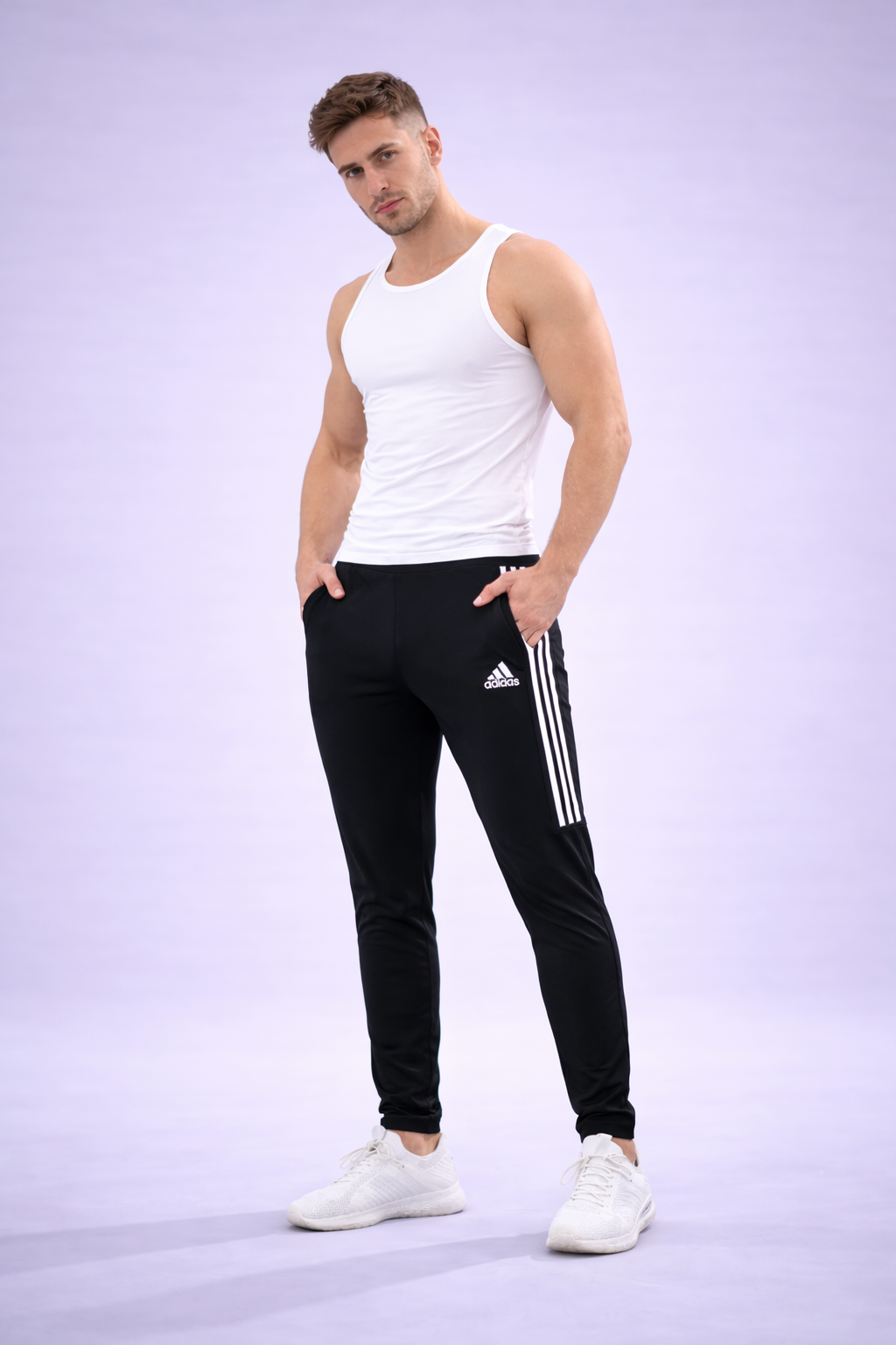 Unisex Dri-FIT 3-Stripe Pants – Black