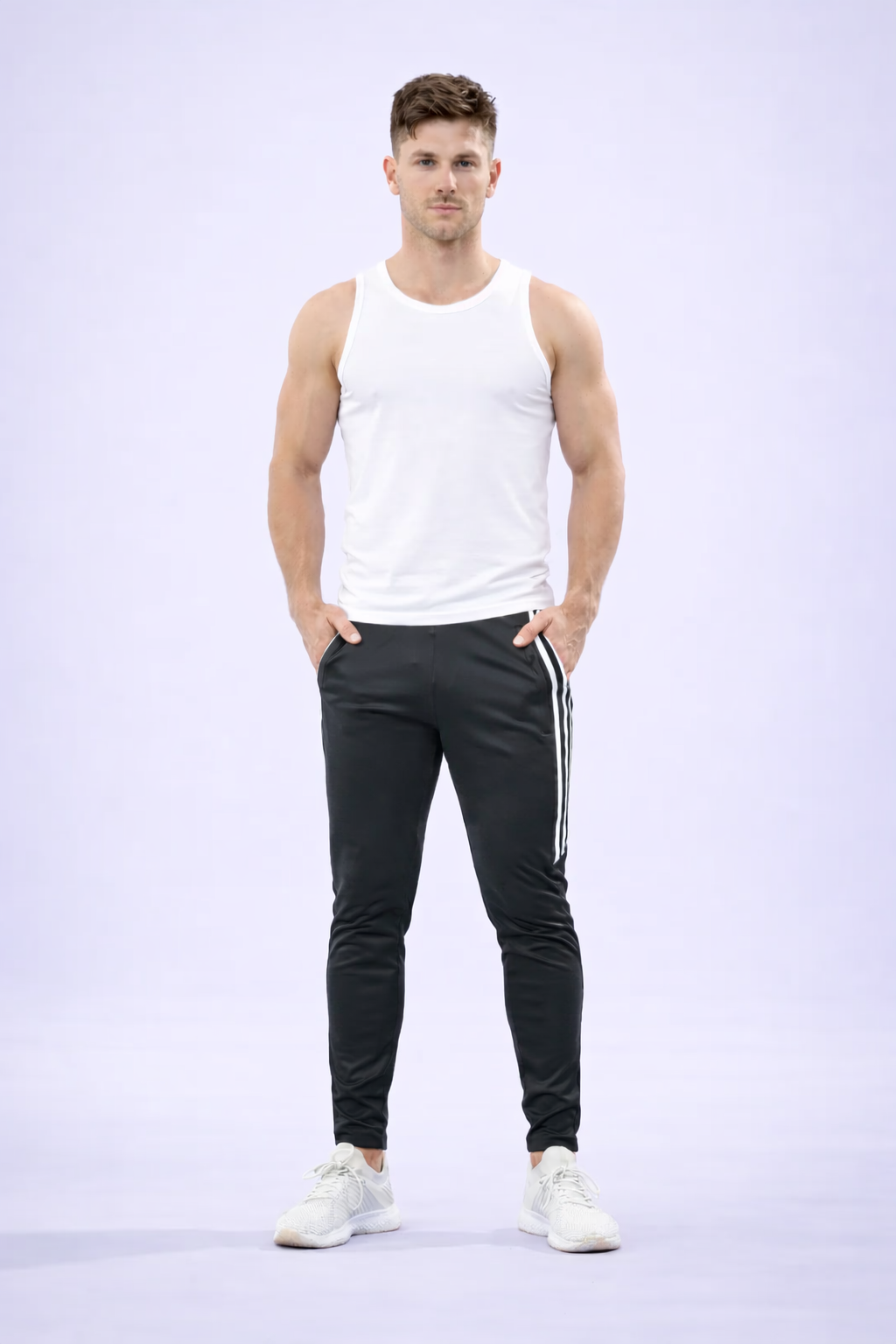 Unisex Dri-FIT 3-Stripe Pants – Dark Gray