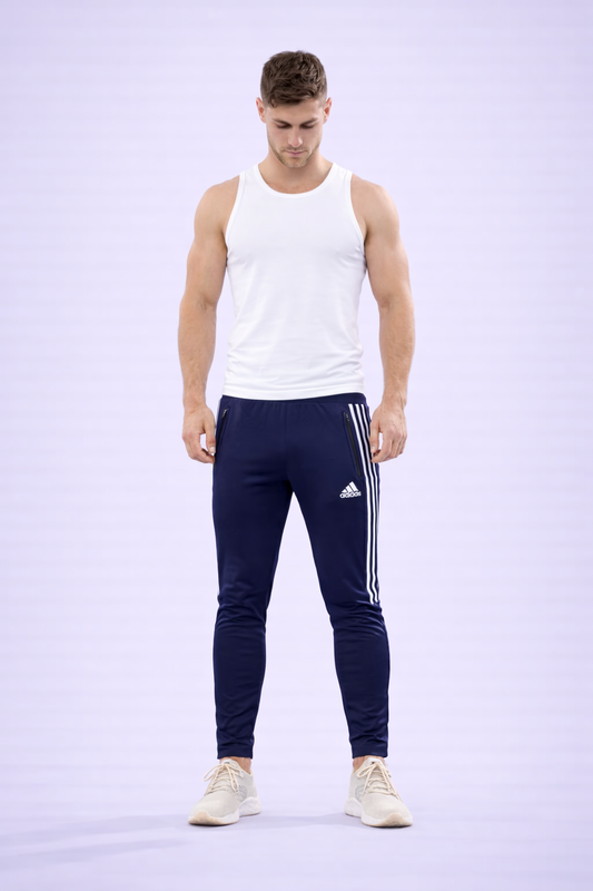 Unisex Dri-FIT 3-Stripe Pants – Navy Blue