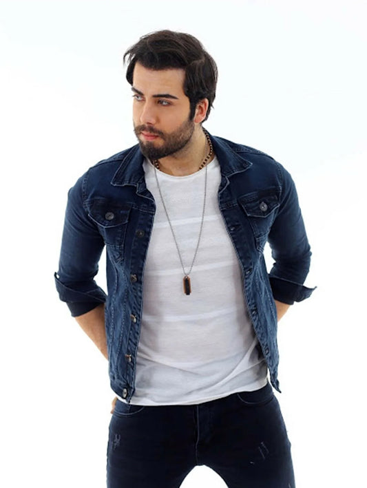 Men's Dark Blue Denim Jacket