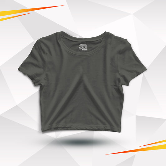 Dark Gray Basic Cotton Crop Top