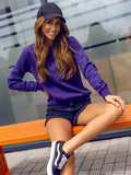 Basic Dark Purple Color Sweatshirt