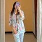 Women's Cotton Night Suit – Tropical Floral Print