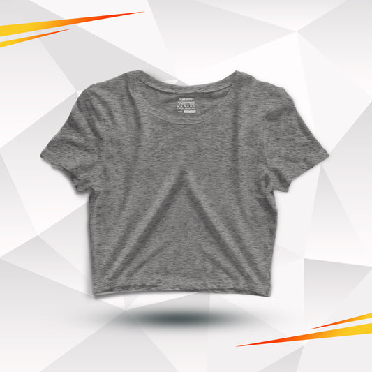 Heather Grey Basic Cotton Crop Top