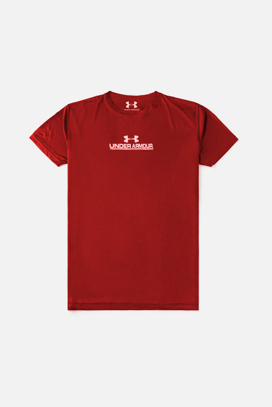 Maroon Under Armour Front Logo Dri-FIT T-Shirt