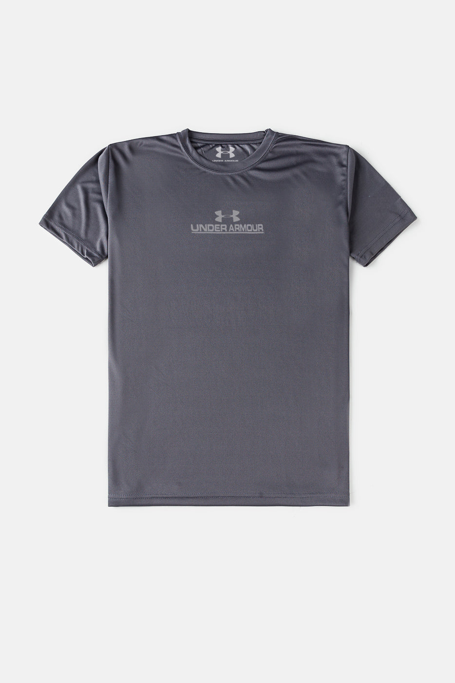 Steel Gray Under Armour Front Logo Dri-FIT T-Shirt