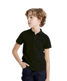 Unisex Boys & Girls Cotton Polo Shirt – Black