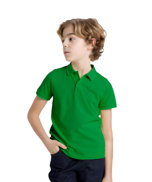 Unisex Boys & Girls Cotton Polo Shirt – Dark Green