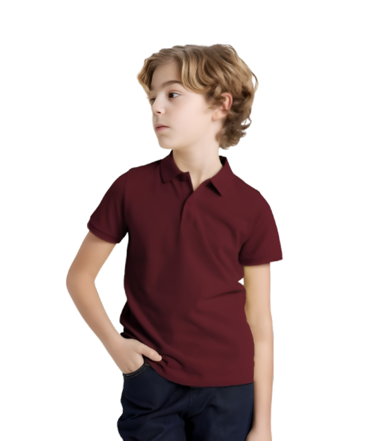 Unisex Boys & Girls Cotton Polo Shirt – Maroon