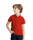 Unisex Boys & Girls Cotton Polo Shirt – Red