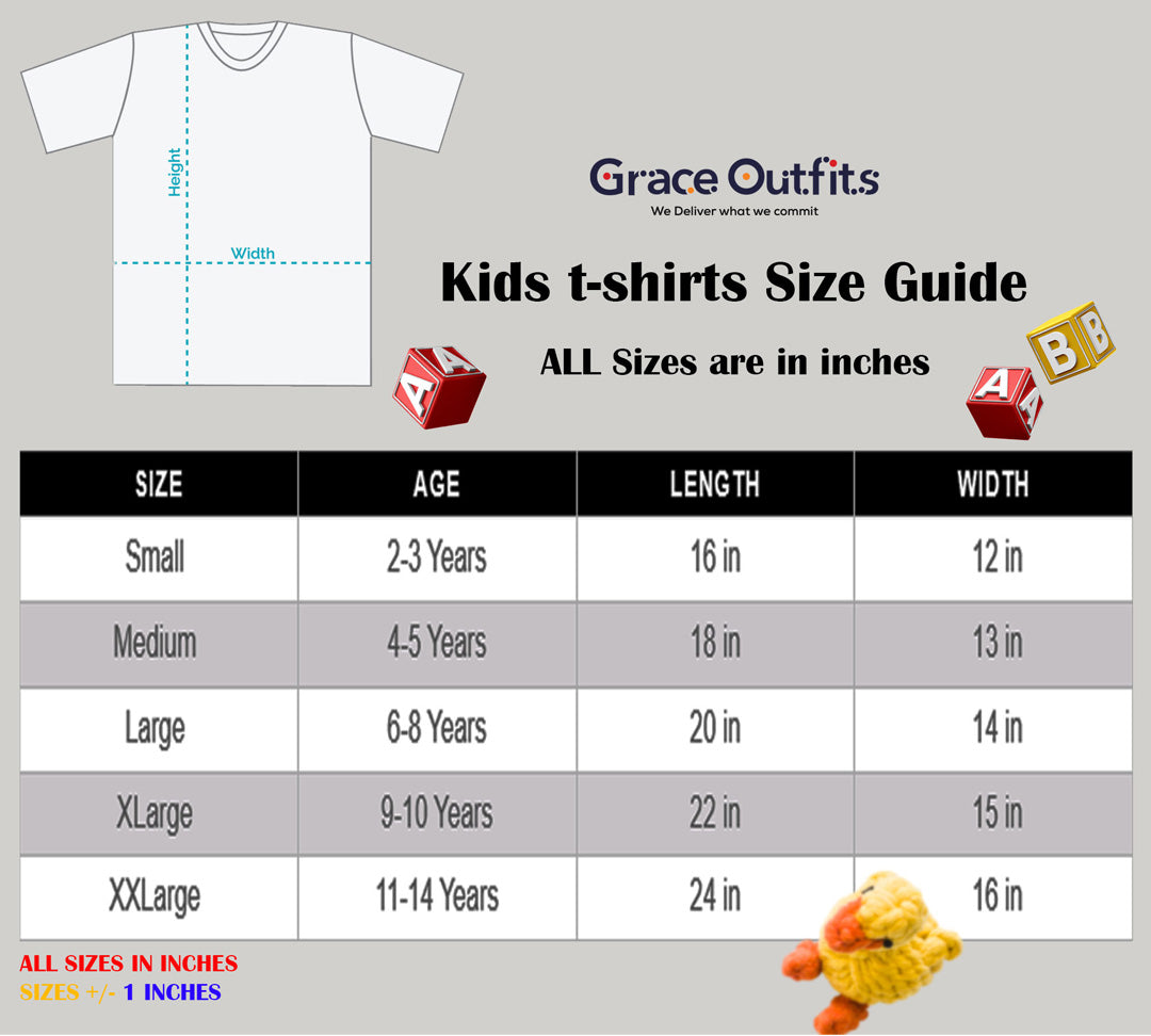 Pack of 5 Kids Half Sleeves T-Shirts