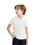 Unisex Boys & Girls Cotton Polo Shirt – White