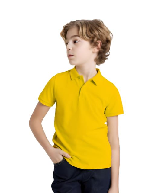 Unisex Boys & Girls Cotton Polo Shirt – Yellow