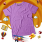 Light Purple Kids Half Sleeves Basic T Shirt